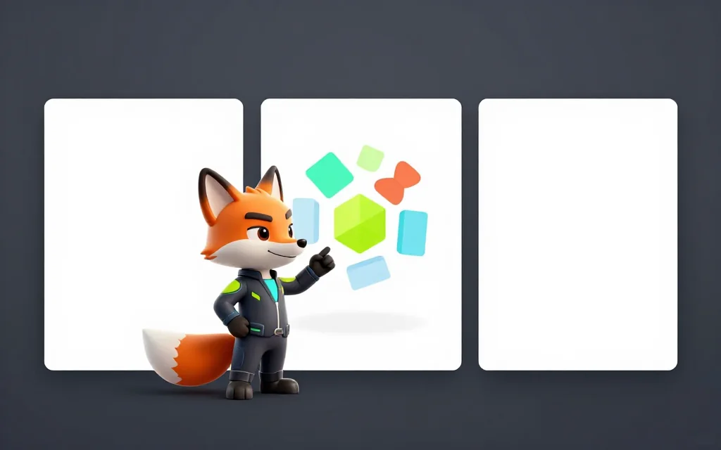 Визуал выбора сценария с маскотом Playmetric